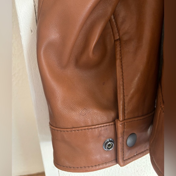 Lovely vintage inspired oversized 100 genuine lambskin leather bomber jacket XL - Picture 7 of 12